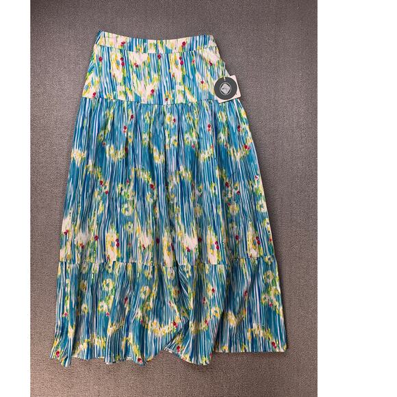 NWT LA FUORI Maxi Skirt Bright Summer Tropical Vacation...